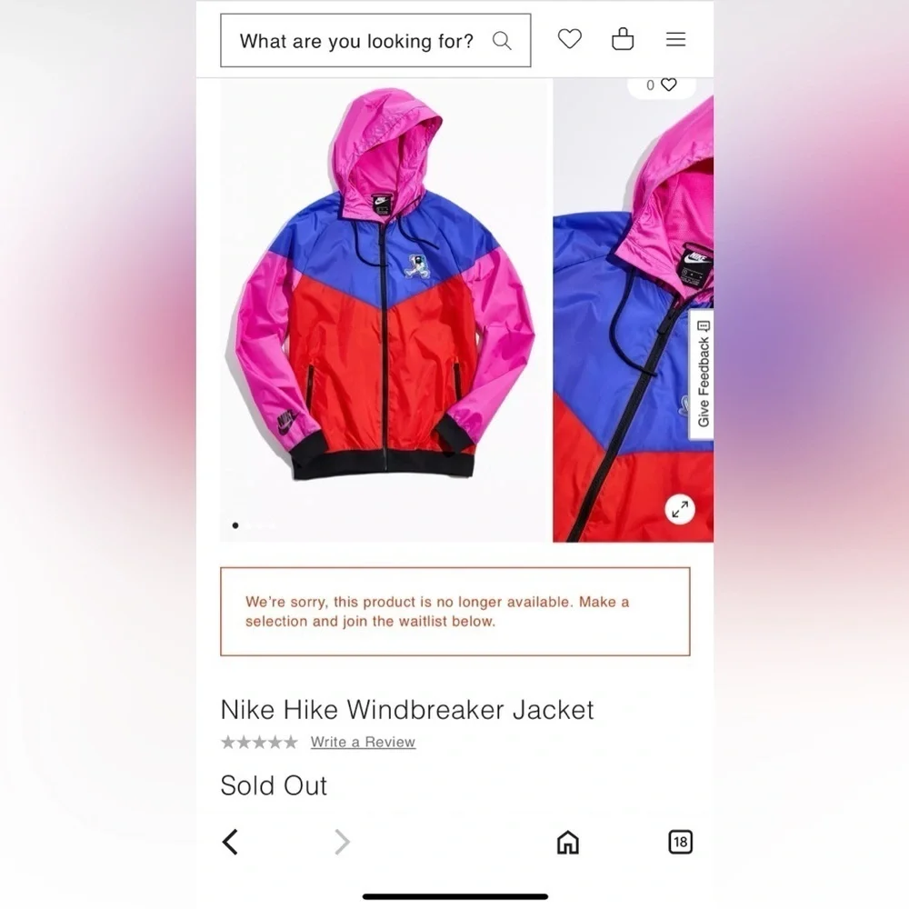 Mens Nike Colorblock Windbreaker Jacket